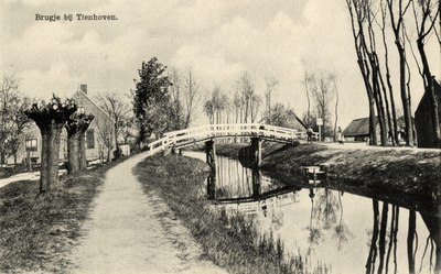 14643 Gezicht op het Tienhovensch Kanaal met loopbrug en de Tienhovensche weg met bebouwing te Tienhoven uit het ...